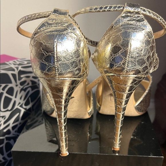 Diane Von Furstenberg Metallic Gold Heels - Picture 6 of 8